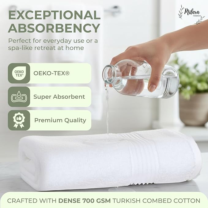 Milara Turkish Super-Plush Bath Towels Set 2-Piece | Premium Cotton Bath Towel - Image 4