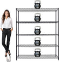 60"x24"x72" PRIME HEAVY DUTY Black 5-Tier Wire Shelving NSF 3000 LBS MAX by StimulateLiving