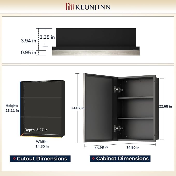 Keonjinn 16" x 24" Medicine Cabinets - Image 2