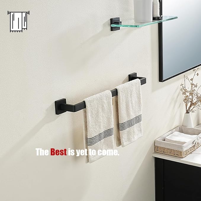 JQK Black Towel Bar, Rounded Edges 20.41 Inch Towel Rack, 304 Stainless Steel - Image 6