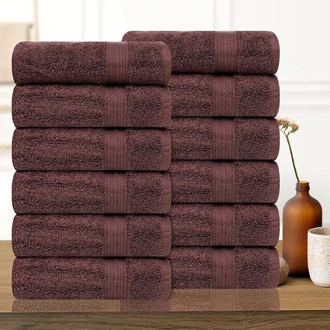 Ample Decor Hand Towel 18 X 28 Inch Pack of 12 600 GSM 100% Cotton, Oeko Tex - Image 2