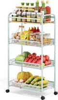 TOOLF 4-Tier Rolling Cart, Metal Utility Cart, Slide Out Storage Cart by TOOLF