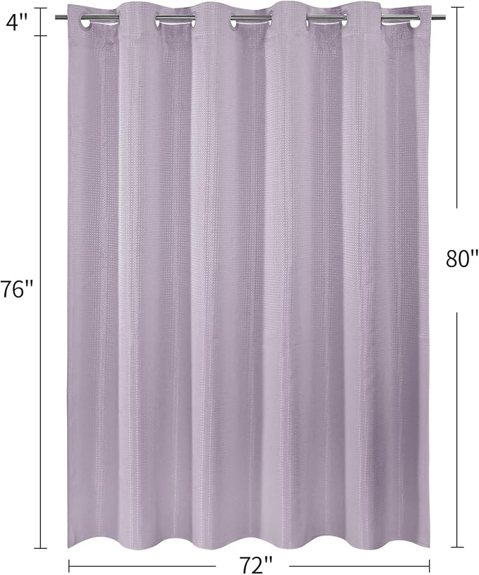 MitoVilla Purple Long Shower Curtain Liner Set 72 x 80, No Hooks Needed 80 inch - Image 7