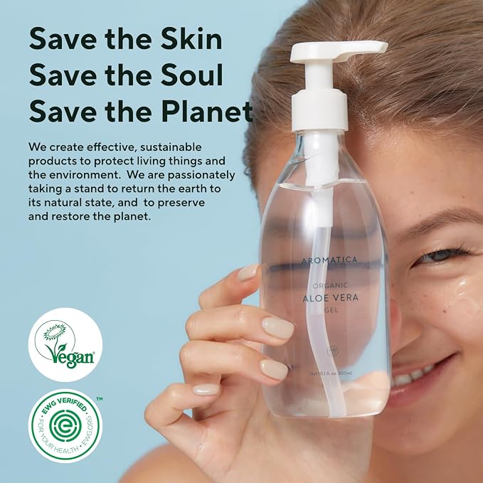 AROMATICA Organic Aloe Vera Gel, After Sun Care and Sunburn Relief - Image 7