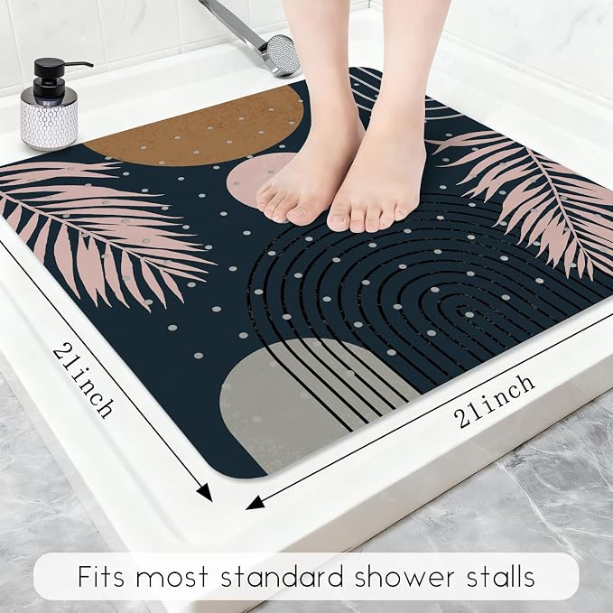 Bathtub Mat Non Slip, Bohemia Square Bath tub Mat Shower Floor Mat - Image 2