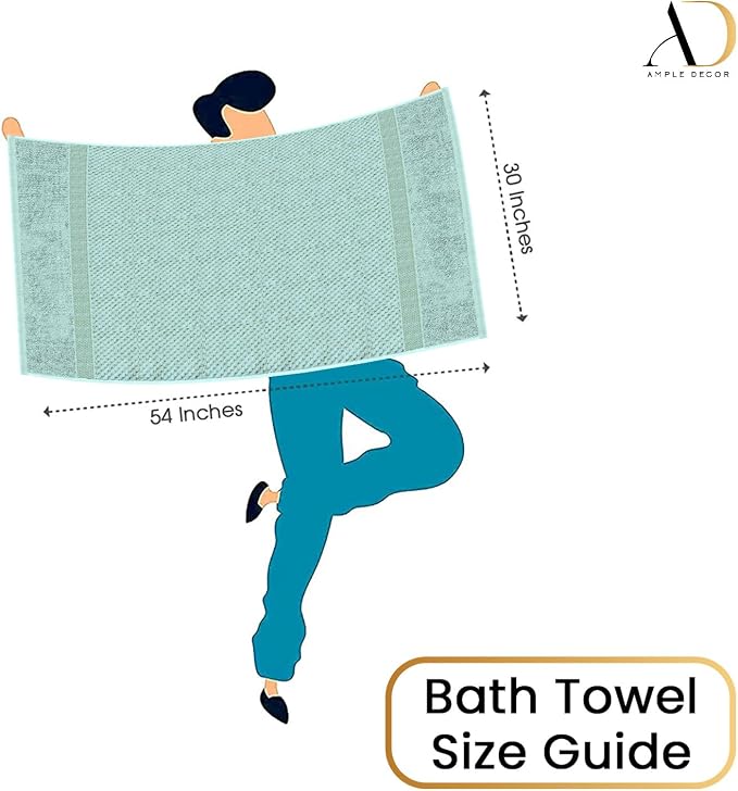 Ample Decor Bath Towels for Bathroom Set of 4 100% Cotton Popcorn Textured - Image 5