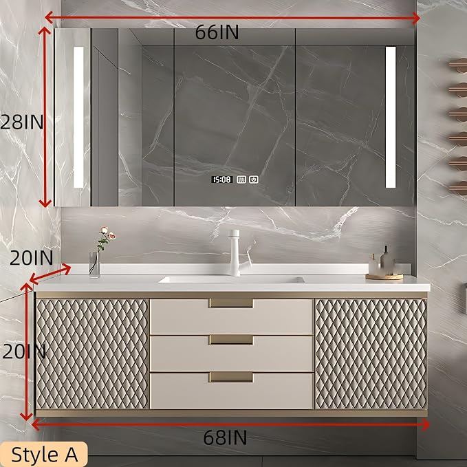 68IN Modern Bathroom Vanity - Image 2