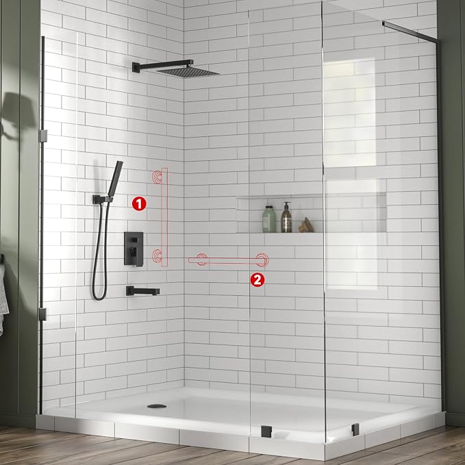 Lava Odoro Shower Grab Bar, Modern Set Stainless Steel Handicap Grab Bar - Image 9
