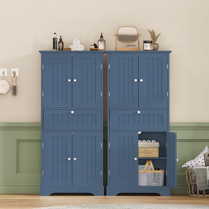 ChooChoo 51" H Tall Bathroom Floor Cabinet, Modern Bathroom Storage Cabinet - Image 8