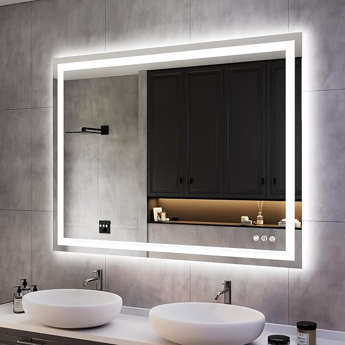 ISKM 48'' x 36'' LED Mirror for Bathroom Lighted Vanity Mirror for Wall Front by ISKM-IStillKeepMovin