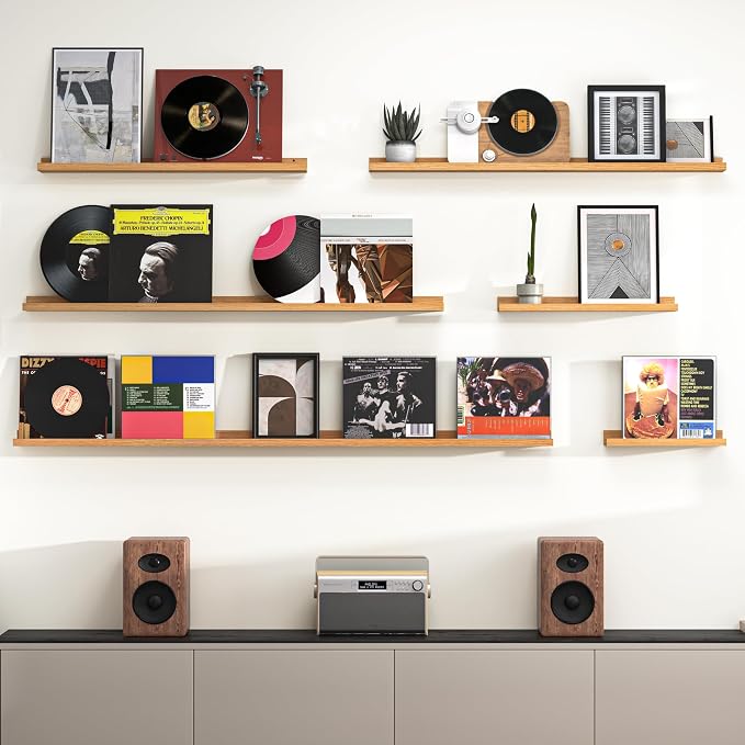 Heimlove Picture Ledge Shelf, Floating Shelves Set of 2, 24 Inches Picture Shelf - Image 5