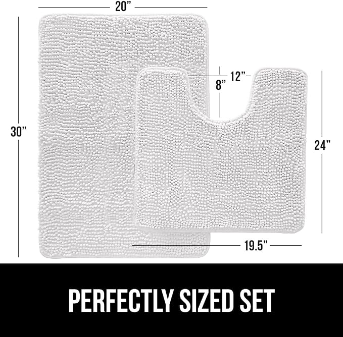 GORILLA GRIP Bathroom Rug Sets, Soft Chenille 2 Piece Area Rugs Set, Toilet - Image 2