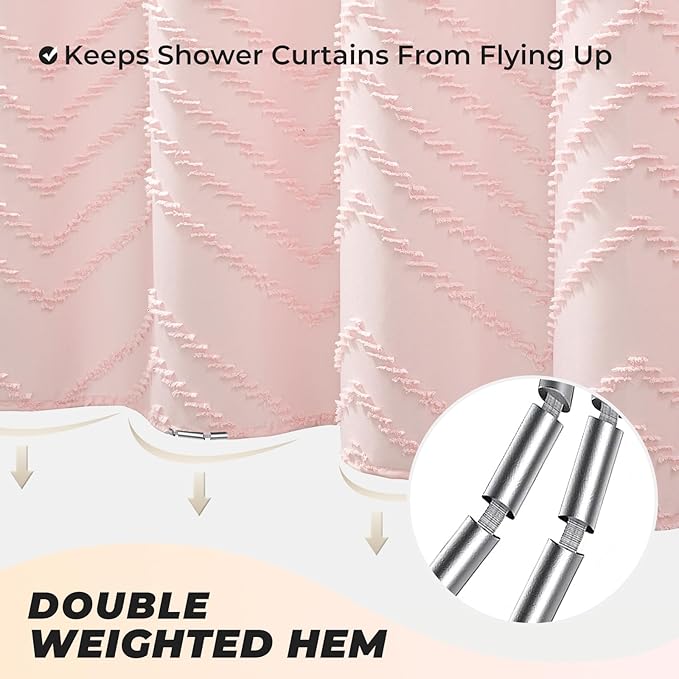 Pink Shower Curtain Boho Shower Curtains - Image 4