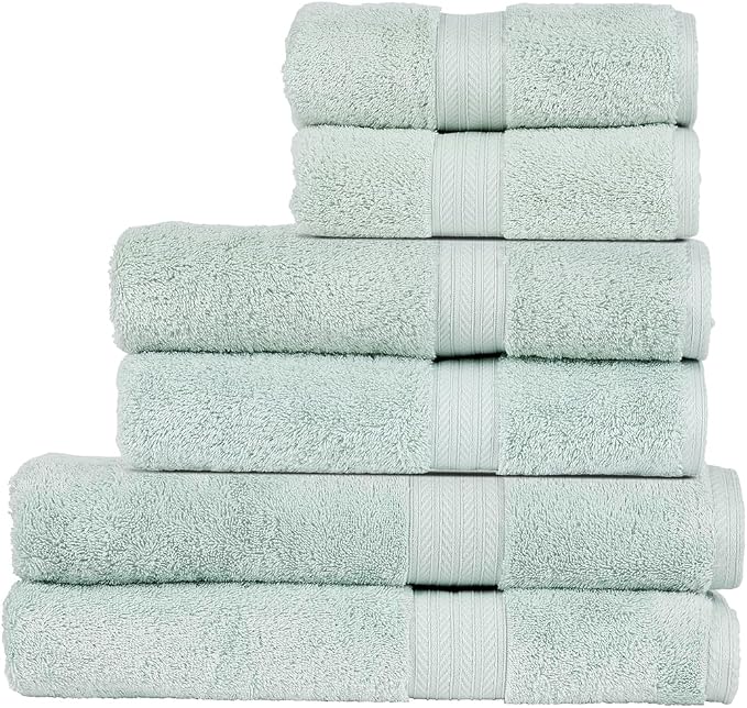 Christy Renaissance 6 Piece Blue Towel Set | 100% Egyptian Cotton | Luxury by Christy