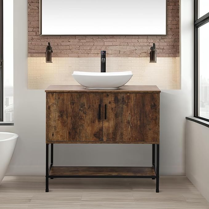 UEV Rustic Brown 36" Bathroom Vanity by YourHomeExcellentVendor