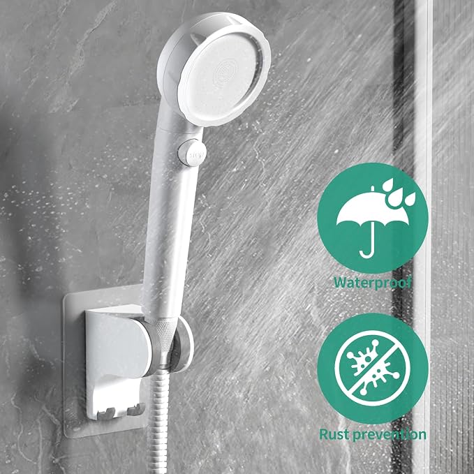 Hand Held Shower Head Holder Wall Mount, Shower Hose Holder Adhesive - Image 7