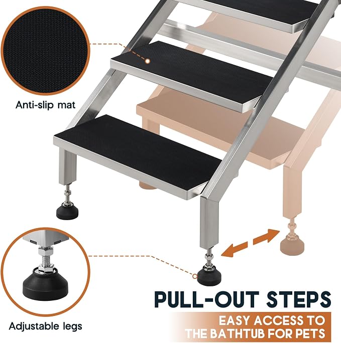 Albott 50 Inch Stainless Steel Dog Washing Station - Image 6