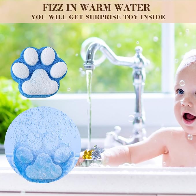 Paw Bath Bomb for Kids with Surprise Toys Inside, SPA Fizzy Bath Bomb Gift Set - Image 6