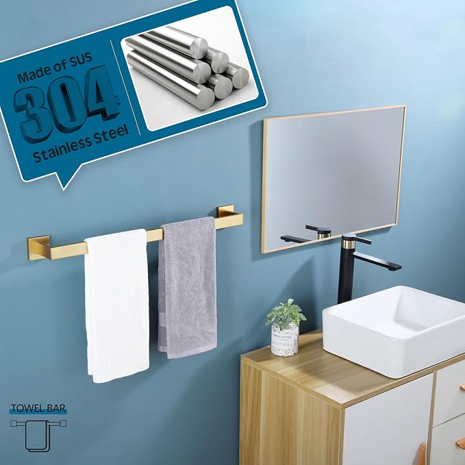 KOKOSIRI 24-Inch Single Towel Bar, Bathroom Kitchen Towel Holder, Wall Mounted - Image 6