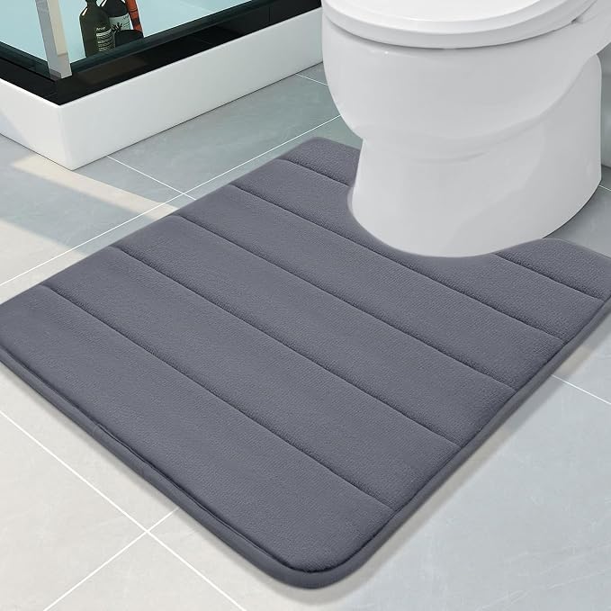 Buganda Memory Foam U-Shaped Contour Toilet Rugs, Non Slip Absorbent, Thick by Buganda
