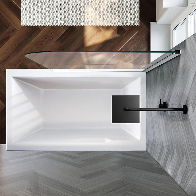 Glass Shower Panel 24" W x 62" H Frameless Bathtub Shower Door Bathtub Panel - Image 7