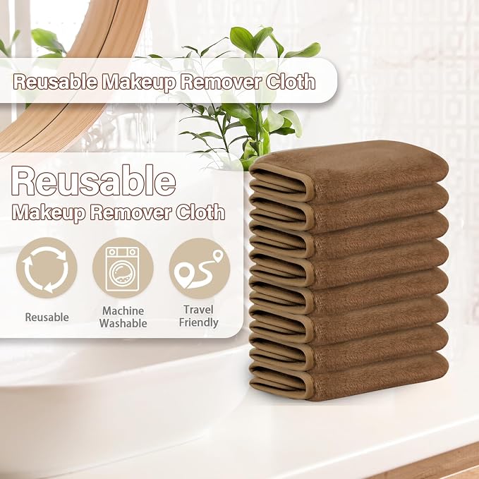 Nugilla Makeup Remover Cloths, 8 Packs Makeup Remover Towels Reusable Face Wash - Image 5