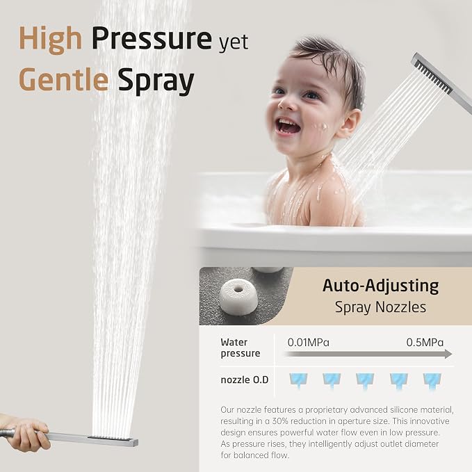 KES Shower Faucet Set, Rain Shower System, Bathtub Faucet, Tub and Shower - Image 8
