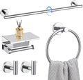 5-Piece Towel Bar Set Polish Chrome Bathroom Hardware Accessories Set Upgraded by LairuierBathroomHardwareSet