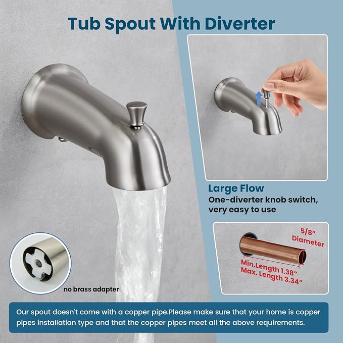 gotonovo Bathroom Shower Head Kit High Pressure Combo System Shower Faucet 6 - Image 5