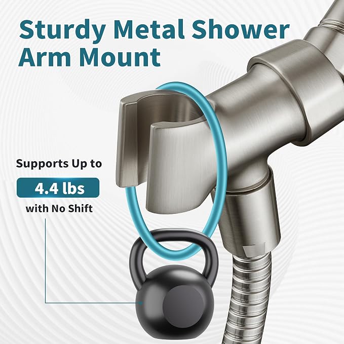 BRIGHT SHOWERS All Metal Handheld Shower Head Holder, Adjustable Shower Arm - Image 7