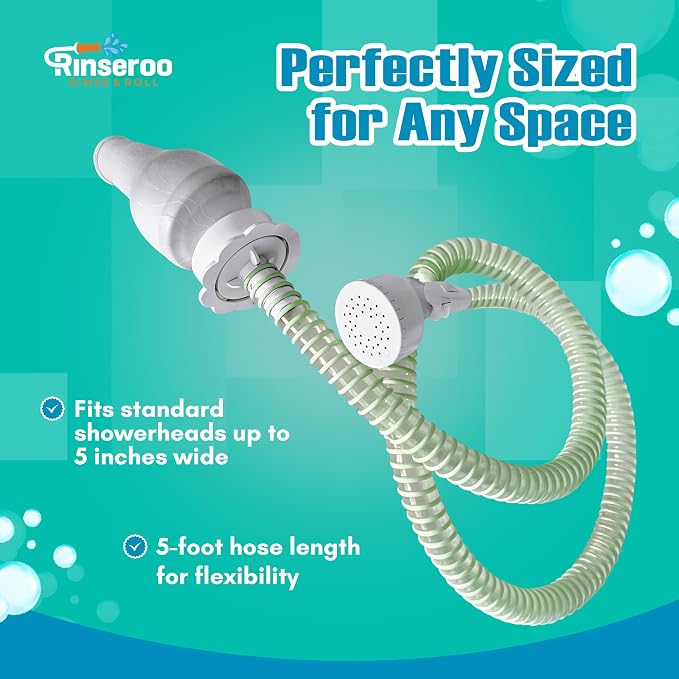 NEW Rinseroo: 5ft Slip-On Handheld Shower Attachment Hose w/Spray Head- - Image 6