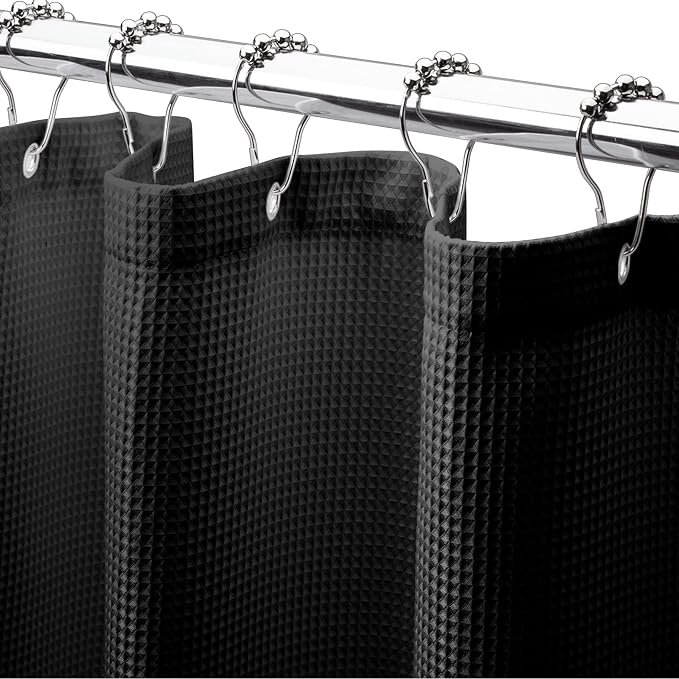 AmazerBath Waffle Shower Curtain, Stall Shower Curtain, Hotel Quality Bathroom by AmazerBath