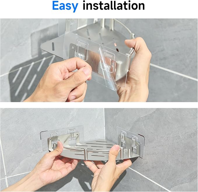 Bathroom Corner Shelf, 304 Stainless Steel, Integrated molding, High Weight - Image 4