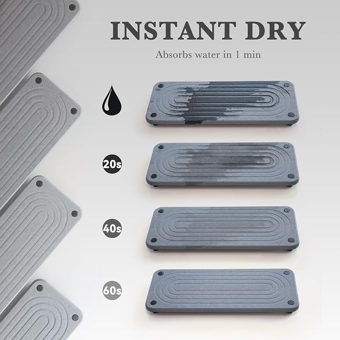 Instant Dry Sink Caddy Kitchen Sink Organizer, Water Absorbing Stone Sponge - Image 5