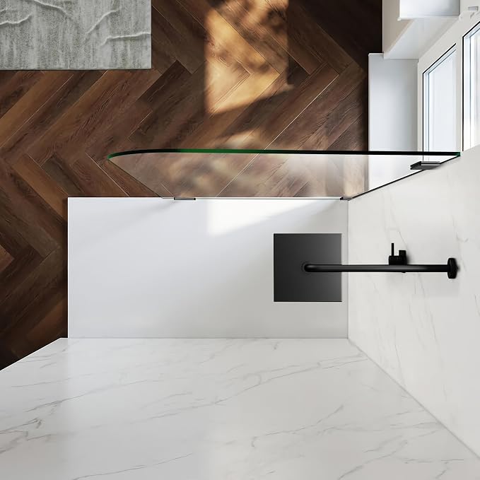 34" W ×74" H Shower Glass Panel, Frameless Fixed Glass Shower Panel - Image 4