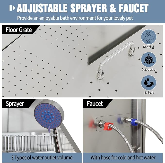 Professional Stainless Steel Dog Bathing Station - Image 6