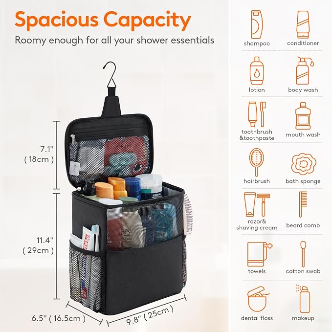 Lifewit Mesh Shower Caddy Bag Portable College Dorm Room Essentials Caddy Tote - Image 2