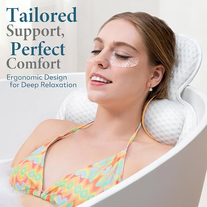 Bath Pillows for Tub, Cozy Bathtub Cushion for Head and Neck - Image 4