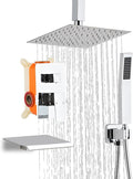 10 Inch Shower Faucet Set, Ceiling Mounted Rainfall Shower System by RTOBWEYE