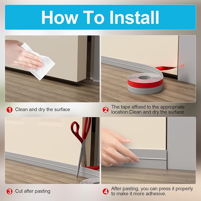 Heavy-Duty 3Inch x 20FT Door Weather Stripping, Extra Thick 2mm Door Draft - Image 6