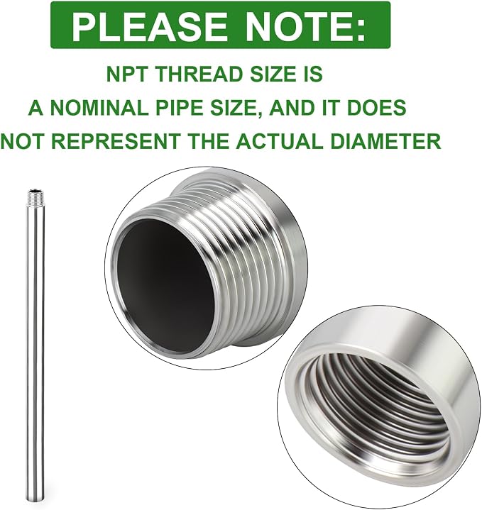 TAISHER 1PCS Stainless Steel Pipe Fittings, 1/4" NPT Male x 1/4" NPT Female - Image 4