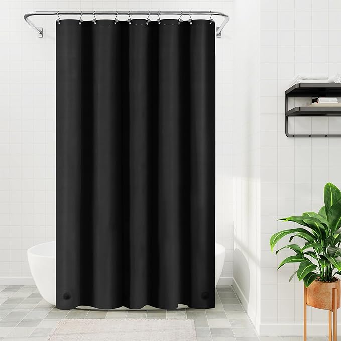 Barossa Design 54W x 78H Stall Shower Curtain Liner Black by BarossaDesign