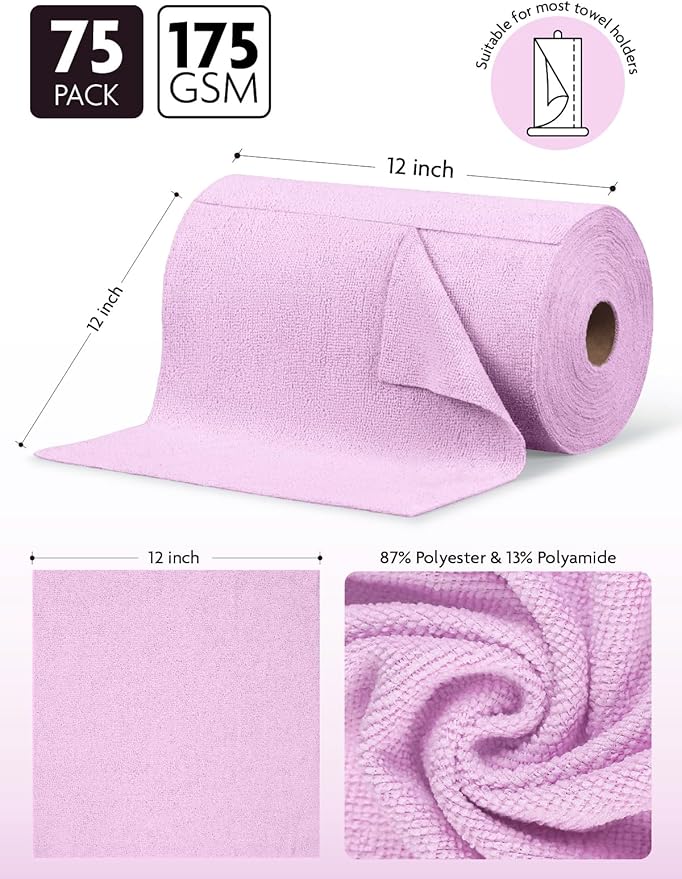 Fantasticlean Microfiber Cleaning Cloth Roll -75 pack, Tear Away Microfiber - Image 6
