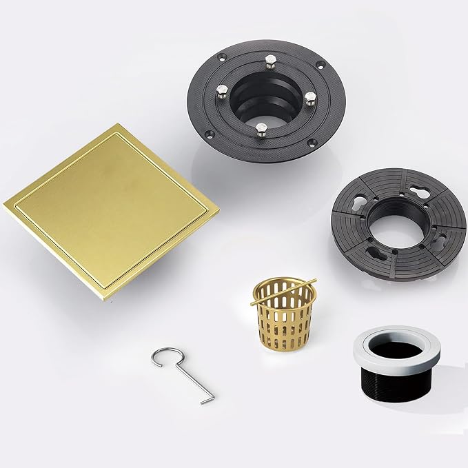 4 Inch Square Shower Floor Drain, Shower Drain Kit - Image 5