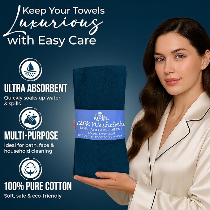 DAN RIVER 12 Pack Wash Cloths for Showering - Image 4