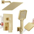 Shower System Modern Rain 8 inches Brass Faucet Set by JQBQS