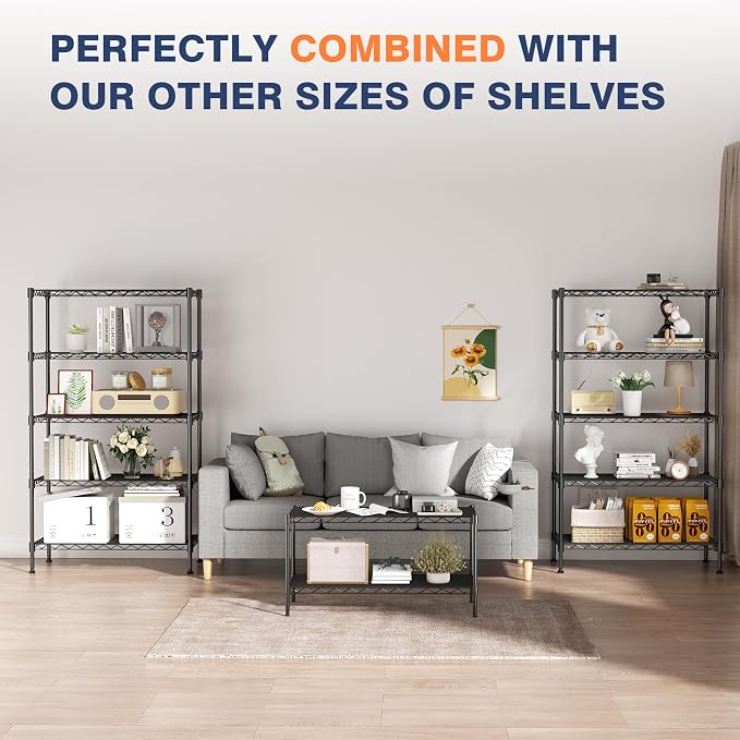 5-Tier Heavy Duty Wire Shelving Unit, Wire Shelf Racks - Image 7
