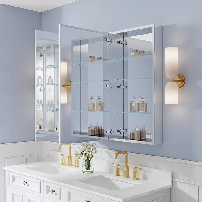 WELLFOR 52" x 36" Bathroom Medicine Cabinet - Image 12