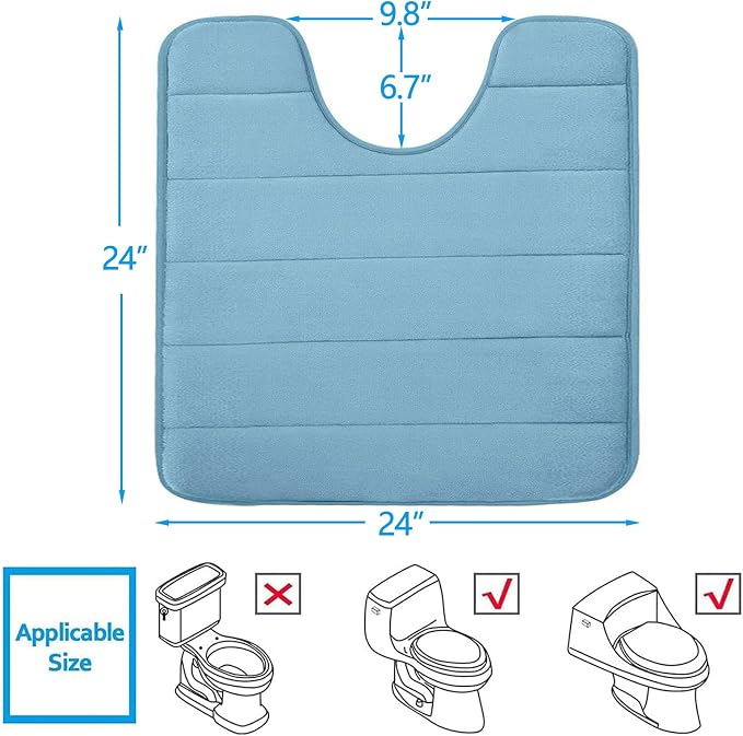 Buganda Memory Foam U-Shaped Contour Toilet Rugs, Non Slip Absorbent, Thick - Image 2