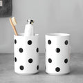 Black Polka Dot Ceramic Toothbrush Holders White by BSDISP